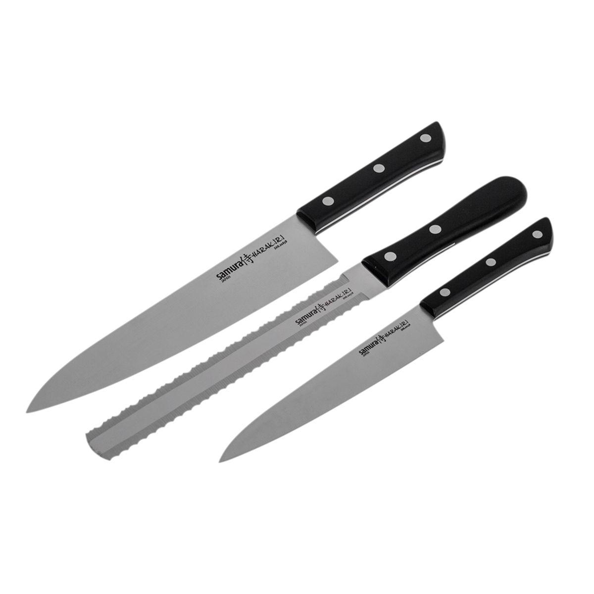 Купить Набор ножей Samura Harakiri SHR-0230B 3пр., недорого в в  интернет-магазине Кибермолл с доставкой. Фото, отзывы, описания,  характеристики Владивосток