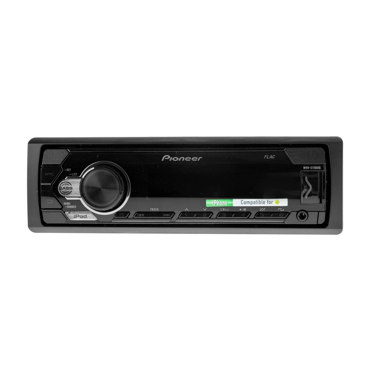 Купить Автомагнитола 1 DIN Pioneer MVH-S110UIG Чёрный, недорого в в  интернет-магазине Кибермолл с доставкой. Фото, отзывы, описания,  характеристики Владивосток