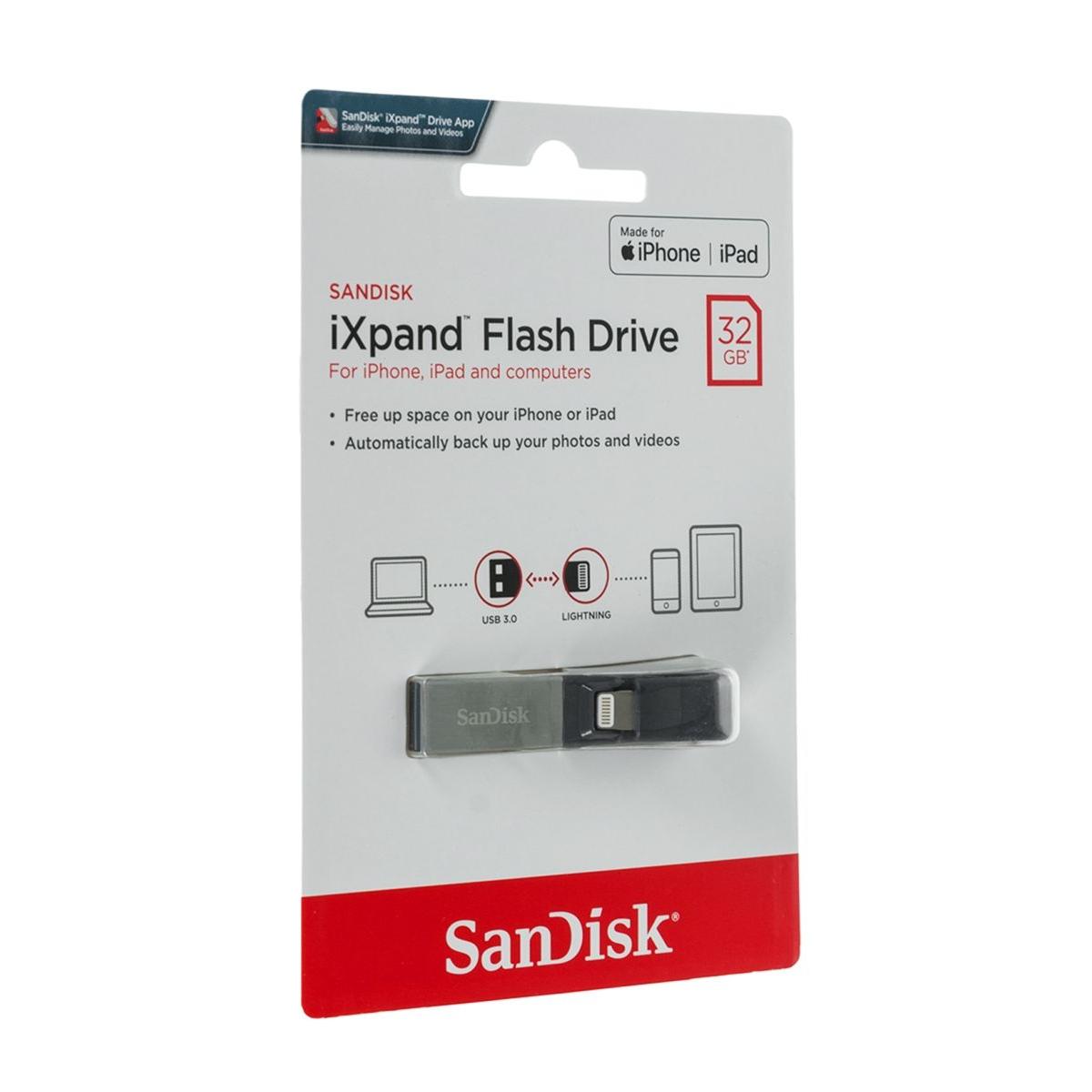 Купить Флэш накопитель 32ГБ Sandisk iXpand Flash Drive Чёрный, недорого в в  интернет-магазине Кибермолл с доставкой. Фото, отзывы, описания,  характеристики Владивосток