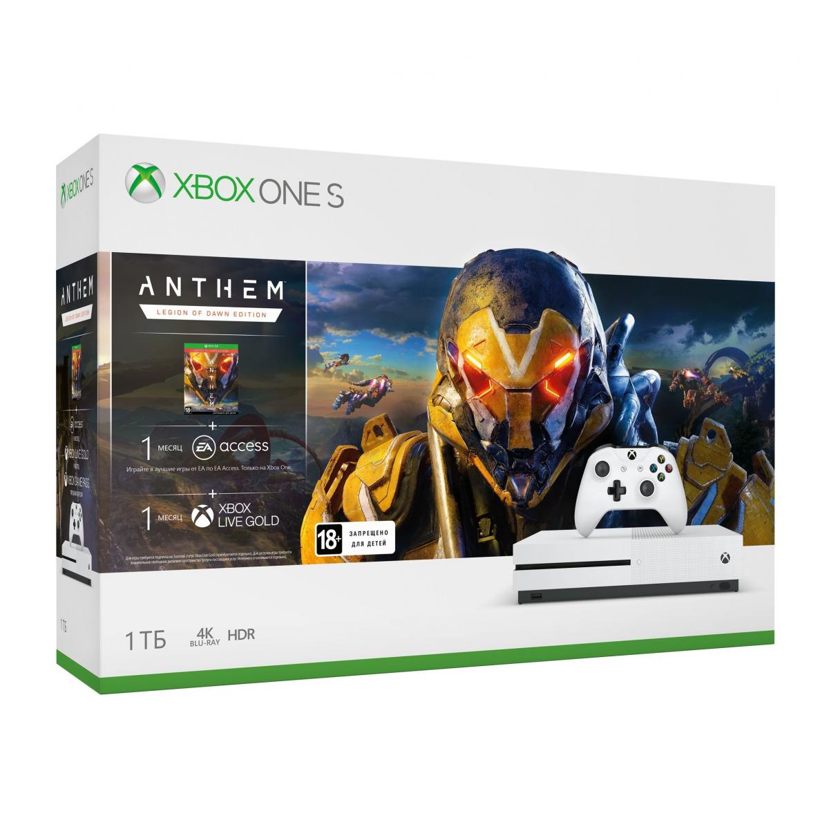 Купить Игровая консоль Xbox One S 1Тб + Anthem Белый, недорого в в  интернет-магазине Кибермолл с доставкой. Фото, отзывы, описания,  характеристики Владивосток