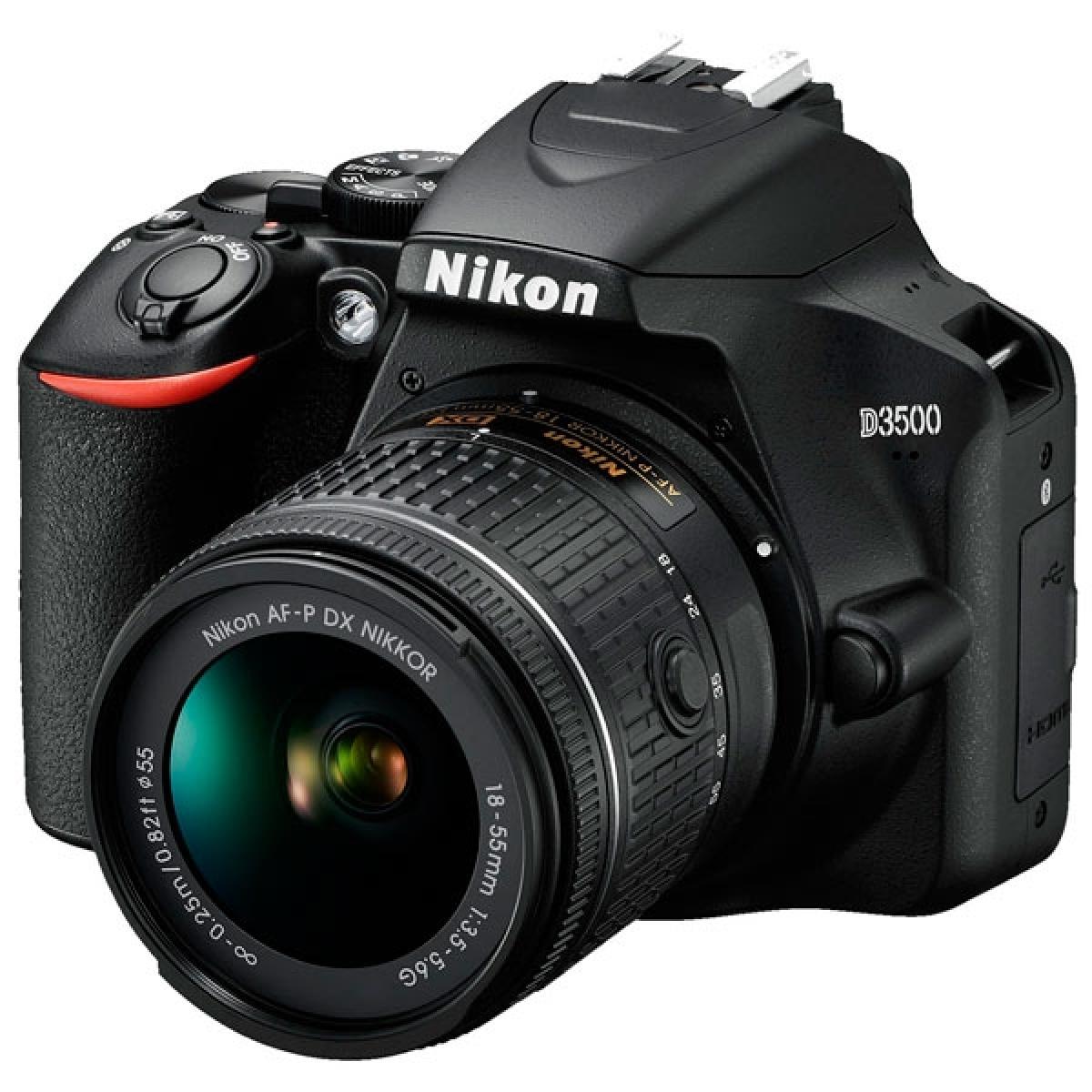 Купить Фотоаппарат зеркальный Nikon D3500 + AF-P 18-55 non VR Чёрный,  недорого в в интернет-магазине Кибермолл с доставкой. Фото, отзывы,  описания, характеристики Владивосток