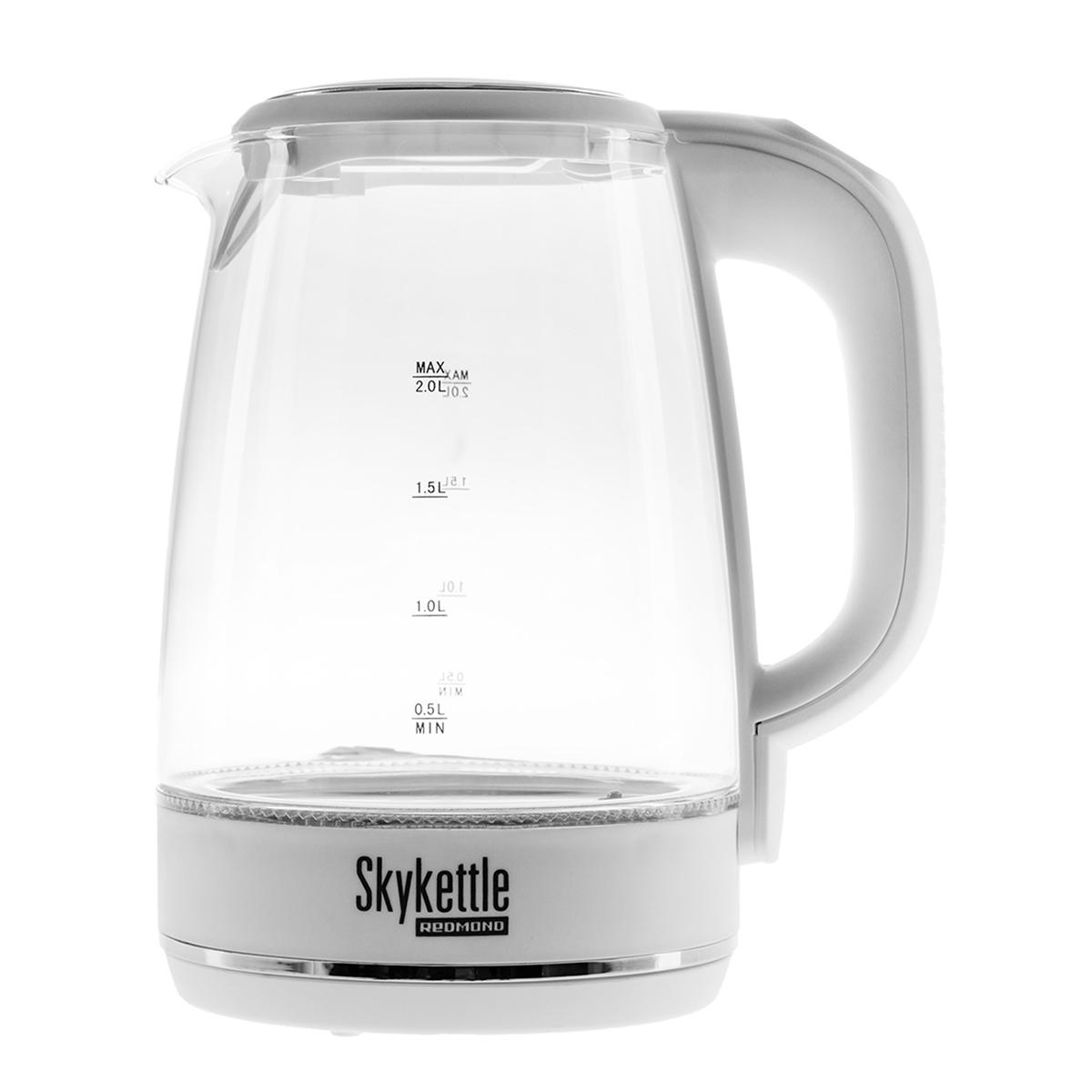 Купить Чайник стеклянный Redmond SkyKettle RK-G201S Белый, недорого в в  интернет-магазине Кибермолл с доставкой. Фото, отзывы, описания,  характеристики Владивосток