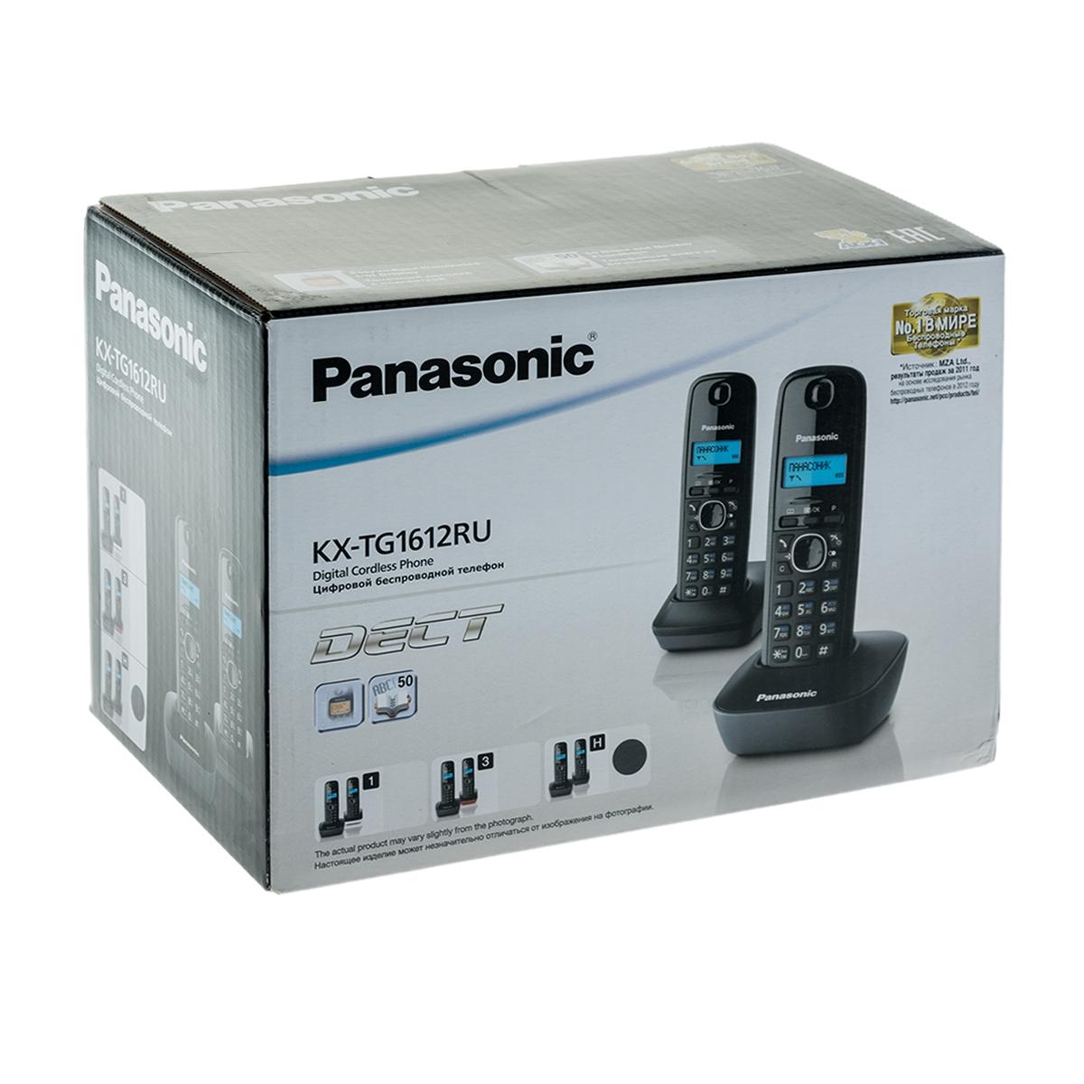 Купить Радиотелефон Panasonic KX-TG1612RUH Чёрный, недорого в в  интернет-магазине Кибермолл с доставкой. Фото, отзывы, описания,  характеристики Владивосток