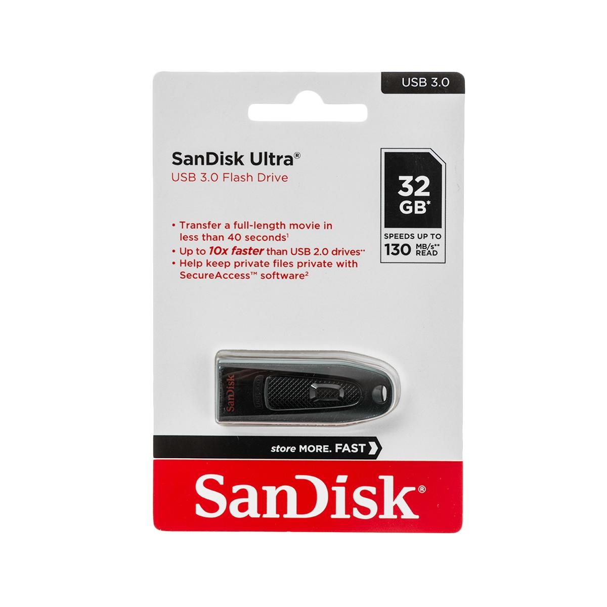 Купить Флэш накопитель 32ГБ Sandisk Ultra USB 3.0 Чёрный, недорого в в  интернет-магазине Кибермолл с доставкой. Фото, отзывы, описания,  характеристики Владивосток