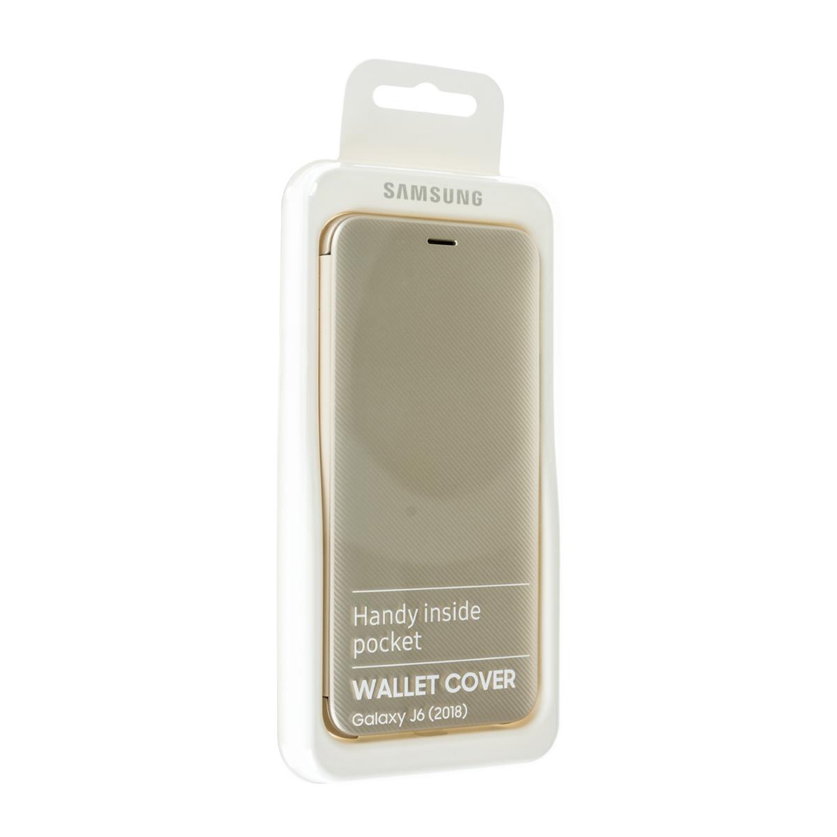 Купить Чехол Samsung Galaxy J6 2018 WalletCover gold Золотой, недорого в в  интернет-магазине Кибермолл с доставкой. Фото, отзывы, описания,  характеристики Владивосток