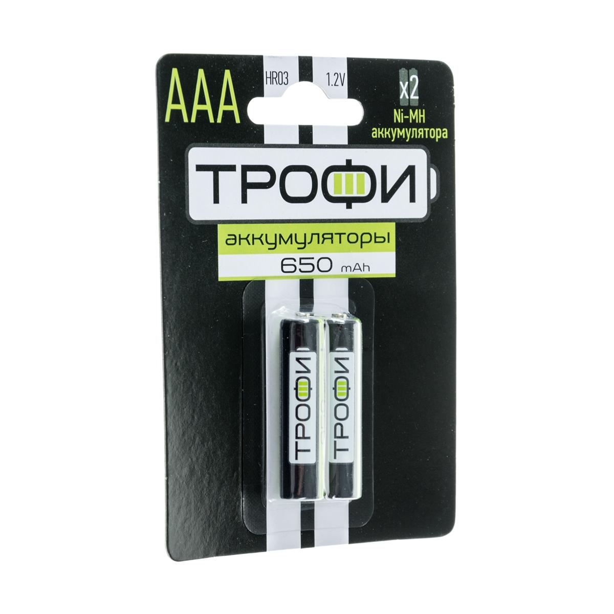 Купить Аккумулятор AAA Трофи HR03-2BL 650 mAh 2шт, недорого в в  интернет-магазине Кибермолл с доставкой. Фото, отзывы, описания,  характеристики Владивосток