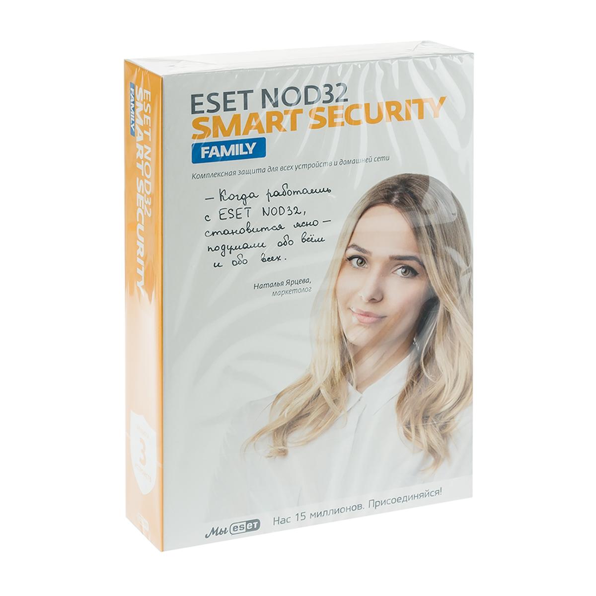 Купить Антивирус Eset Nod32 Smart Security Family (Активация PRO32) 3/1  Box, недорого в в интернет-магазине Кибермолл с доставкой. Фото, отзывы,  описания, характеристики Владивосток