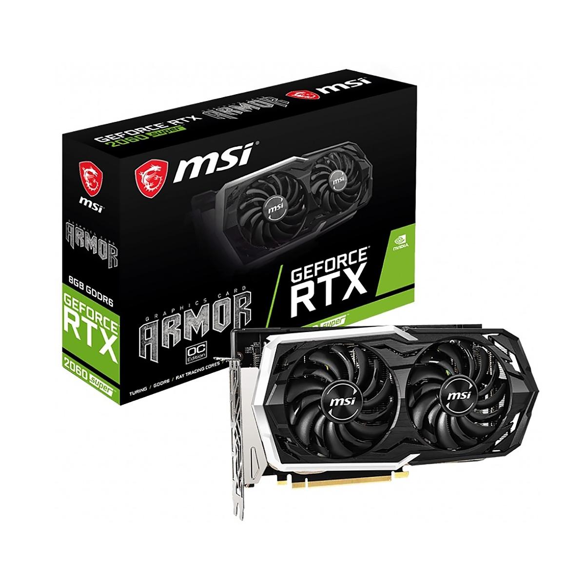 Купить Видеокарта NV GeForce MSI RTX 2060 SUPER ARMOR OC Чёрный, недорого в  в интернет-магазине Кибермолл с доставкой. Фото, отзывы, описания,  характеристики Владивосток